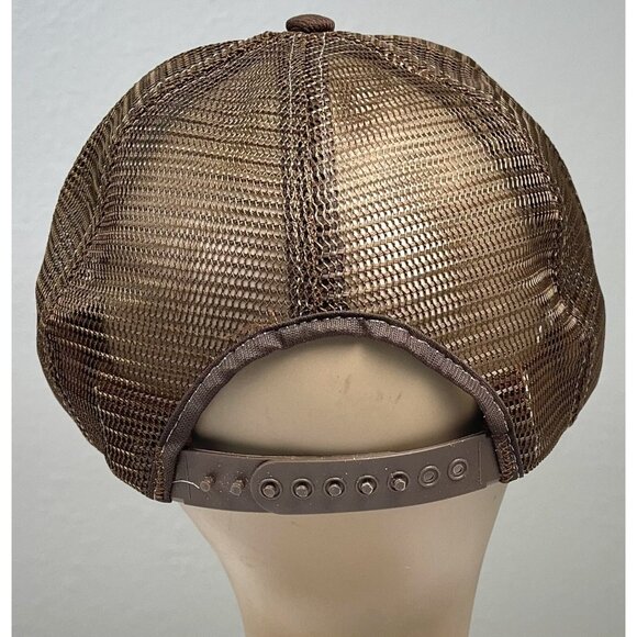 VTG Brown WESTERN WHEELERS CAMPING CLUB Covered Wagon Mesh TRUCKER CAP & PIN USA - Picture 4 of 7